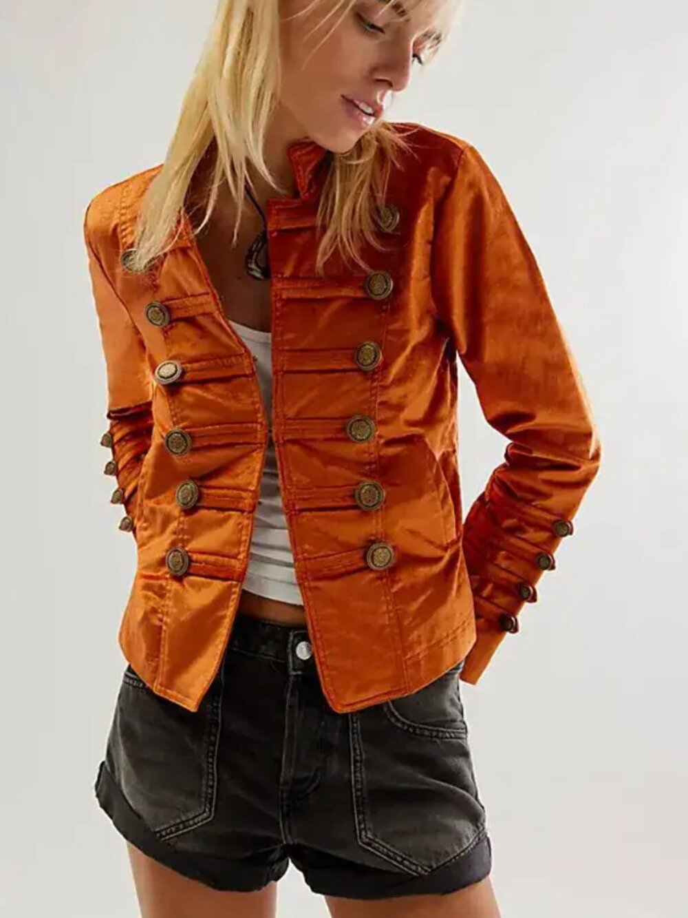 Free People Apricot Jam Military Jacket Blazer XL NWT $198